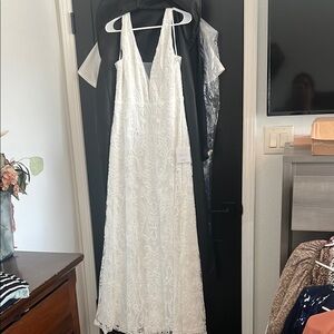 Elegant White Lace Gown